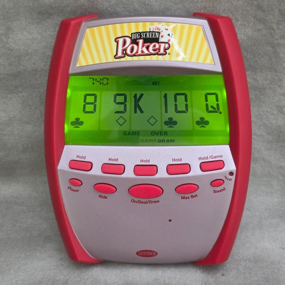 VTG Radica Big Screen Poker Handheld Backlit Lighted 3-in-1 Electronic Game 2005